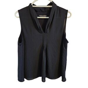 Soft Surroundings Woman Size L  Sleeveless Gathered V Neckline Black Classic